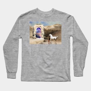 Atreyu's Gate - Enchanted Equus: A Dreamy Collage of Horse, Egypt, and Galaxy | Redbubble Long Sleeve T-Shirt